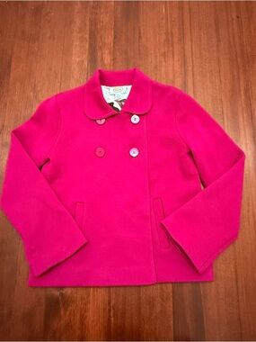 Talbots double breasted pink sweater, 100% Merino wool